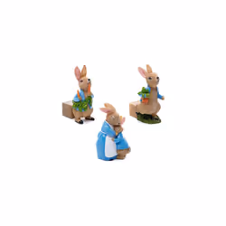 Potty Feet Peter Rabbit Resin Set Of 3 Coloured Plant Pot Foot Ornament Gift