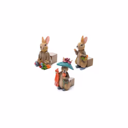 Potty Feet Peter Rabbit Polyresin Set Of 3 Coloured Plant Pot Foot Ornament
