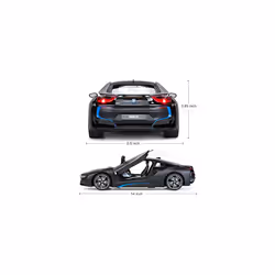 BMW i8 Model Car, 1:14 BMW i8 Remote Control Car, Open Doors by RC/Working Lights - Mattblack