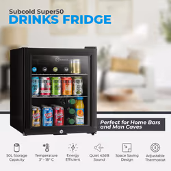 Subcold Super50 LED Mini Fridge | 50L Drinks Fridge - Black