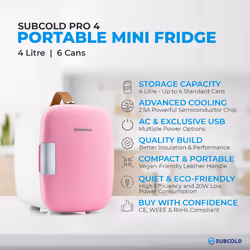 Subcold Pro 4L Mini Fridge - Pink