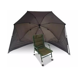 NGT CARP 50" Waterproof Brolly Umbrella Coarse Fishing Day Shelter & XPR Chair