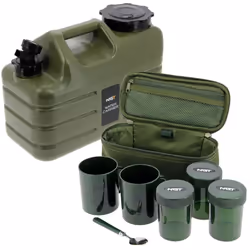 NGT FISHING BREW KIT SET 11L WATER TUB CUPS 3 POTS TEA CASE CARP TACKLE CAMPING