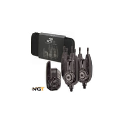 NGT XT3 Wireless Bite Alarms with Receiver Carp Fishing Alarm Set with Case XT-3