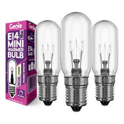 15W E14 Scentsy Mini Light Bulb (Pack of 3) Small Tubular Incandescent Glass 230V for UK Scentsy Mini Wax Warmers | 2700K Warm White | Dimmable |