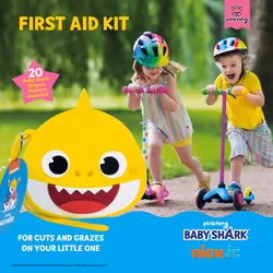 Baby Shark First Aid Kit - Small Mini Kits for Children In Silicon Bag- Home Car Travel Equipment Essentials for Childrens Health and Safety