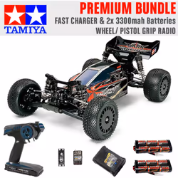 TAMIYA RC 58370 Dark Impact 4WD 1:10 Premium Wheel Radio Bundle