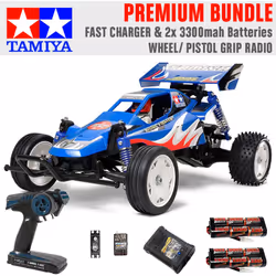 TAMIYA RC 58416 Rising Fighter Buggy 1:10 Premium Wheel Radio Bundle