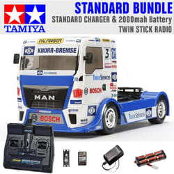 TAMIYA RC 58632 Team Hahn MAN Race Truck TT-01 1:10 Standard Stick Radio Bundle