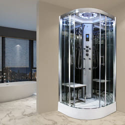 Insignia Steam Enclosure Quadrant Shower Cabin 900x900 Platinum Range Chrome