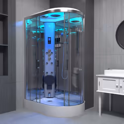 Insignia Steam Shower Cabin Enclosure 1100 x 700 LH Quadrant Body Jets Premium