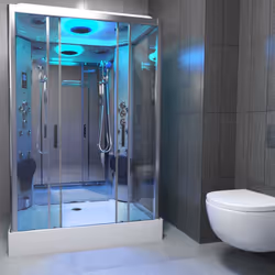 Insignia Premium Shower Cabin Enclosure Rectangle 1400x900mm Chrome Single Steam