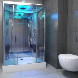 Insignia Premium Shower Cabin Enclosure Rectangle 1400x900mm Chrome Single Steam