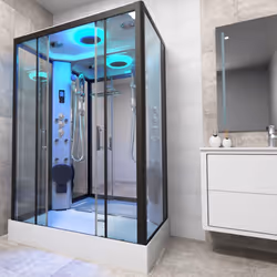 Insignia Premium Shower Cabin Enclosure Rectangular 1400 x 900mm Black Frame