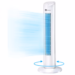 31-Inch Tower Fan with Oscillating 3 Speed Settings and Aroma White