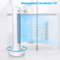 31-Inch Tower Fan with Oscillating 3 Speed Settings and Aroma White