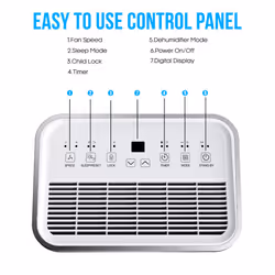 20 Litre Dehumidifier with Ioniser, Continuous Drainage Hose and Sleep Mode