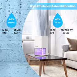 1200ml Dehumidifier with Air Purifier  Condensation Moisture Damp