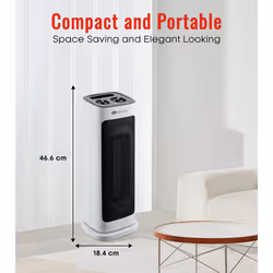 PureMate Ceramic Fan Tower Heater, 2000W Portable
