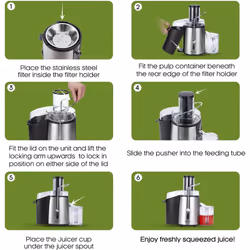 PureMate 1000W Juicer  Fruit Veg & Citrus Centrifugal Electric Extractor
