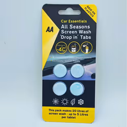 AA Car Essentials All Seasons Screen Wash Drop in Tabs 4 Pack