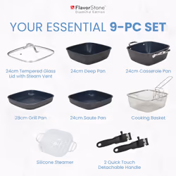 Flavorstone Diamond - Flavorstone Diamond Chef's Collection - 9 Piece Set