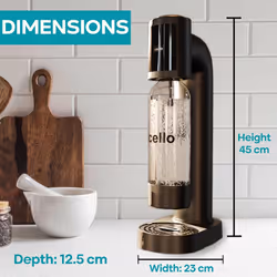 Cello 1 Litre Sparkling Water and Soda Maker Machine in Black