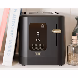 Cello Digital 2 Slice Toaster with Touch Control and Timer - Black