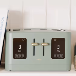 Cello Digital 4 Slice Toaster with Toast Timer, 1600W, Digital Control Panel, Wide Slot, 7 Browning Levels, Auto Stop