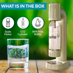 Cello 1 Litre Sparkling Water and Soda Maker Machine in Sage Green