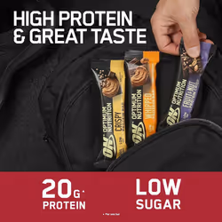 Optimum Nutrition ON Whipped Bar, High Protein Snack with Milk Chocolate Coating, Low Sugar Protein Bar, Chocolate Caramel, 10 x 60 g Pack
