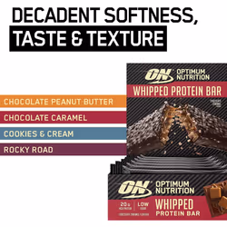 Optimum Nutrition ON Whipped Bar, High Protein Snack with Milk Chocolate Coating, Low Sugar Protein Bar, Chocolate Caramel, 10 x 60 g Pack - Additional view 4