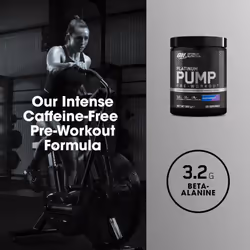 ON Platinum Pump Pre-Workout, Intense Caffeine-Free Pre-Workout Food Supplement with Fruitflow, Beta-Alanine, L-Arginine, L-Citrulline, Blue Raspberry