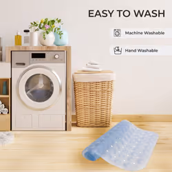 XLong Bath Shower Mat Anti Slip Non Slip Suction Cups Washable Bathroom 100x40cm - Clear