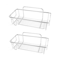 2x Shower Caddy Bathroom Suction Shelf Storage Shampoo Soap Holder No Drill - Rectangular