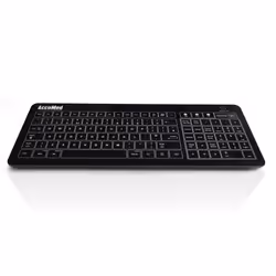 Accuratus AccuMed Glass - Easy Clean Tempered Glass, Wired & Wireless Clinical / Medical Touchpad Keyboard - Black