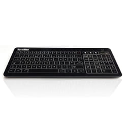 Accuratus AccuMed Glass - Easy Clean Tempered Glass, Wired & Wireless Clinical / Medical Touchpad Keyboard - Black
