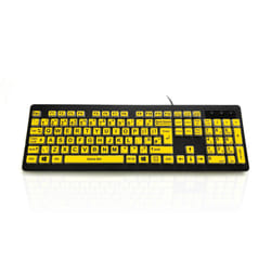 Accuratus KYB-RAINBOW2-VIS keyboard Home USB QWERTY UK English Black, Yellow