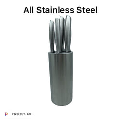 Royal VKB Stainless Steel 5 Piece Kitchen Knife Set with Block