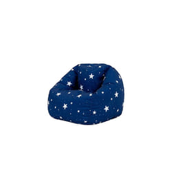 Kids Bean Bag Chair, Navy Blue Bean Bag with Stars, Girls Bean Bag or Boys Bean Bag, Kids Bean Bag with Filling Included, Arrives Pre Filled