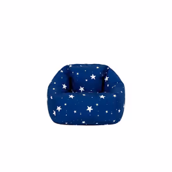 Kids Bean Bag Chair, Navy Blue Bean Bag with Stars, Girls Bean Bag or Boys Bean Bag, Kids Bean Bag with Filling Included, Arrives Pre Filled