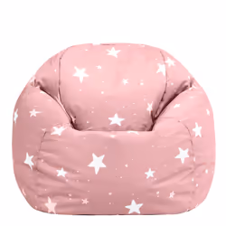 Star Print Kids Bean Bag, Pink, Kids Bean Bag Chair with Filling Included for Girls and Boys, Childrens Chair, Beanbags for Children, Nursery DÃ©cor,