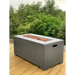 Modern Fire Pit Table Concrete Regulator, Hose & Cover! Electronic Ignition! - 152cm Rectangular Fire Pit Table