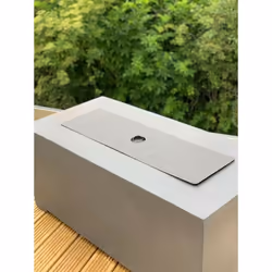 Modern Fire Pit Table Concrete Regulator, Hose & Cover! Electronic Ignition! - 152cm Rectangular Fire Pit Table