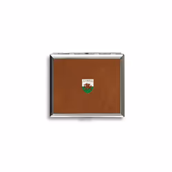 Wales Cymru tan leather covered cigarette case