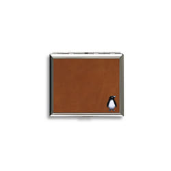 Penguin tan leather covered cigarette case
