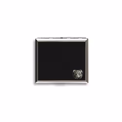 Pug black leather covered cigarette case