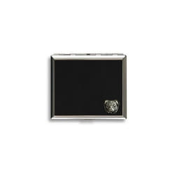 Pug black leather covered cigarette case