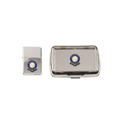 Ipswich Town football club polished chrome tobacco tin and stormproof petrol lighter