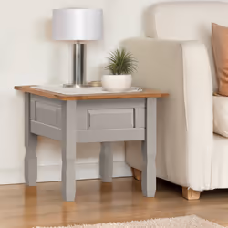 Corona Grey Wax Lamp Table Coffee Table Solid Pine Furniture